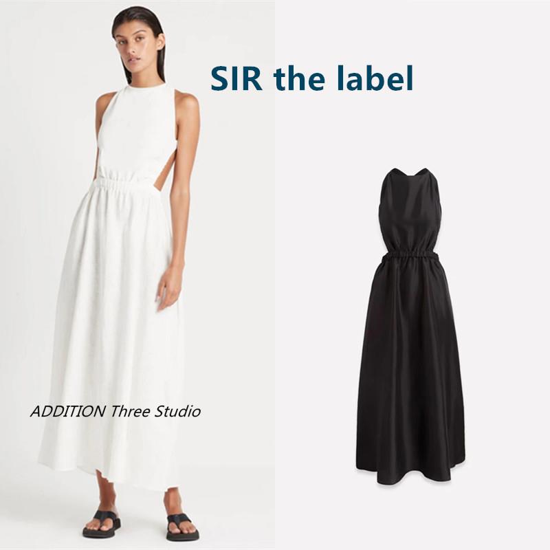 折扣 SIR the label 春夏款性感露背交叉收腰度假中长款连衣裙女