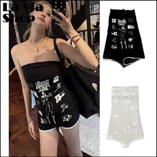 买手店正品Deadly doll辣妹漫画印花弹力抹胸连身短裤