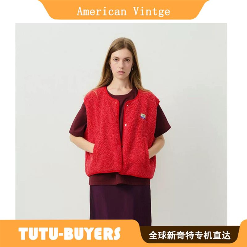 TUTU正品 American Vintage 章若楠同款复古宽松无袖马甲背心外套