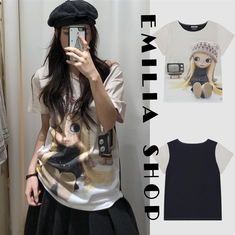 买手店韩国正品现货Coyseio X Blythe宽松娃娃印花短袖T恤上衣女