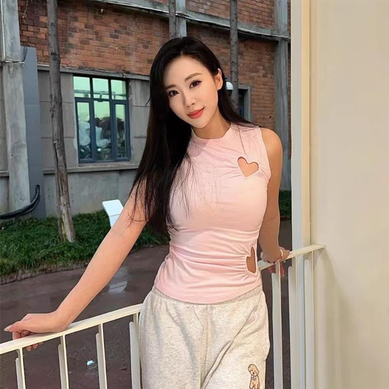 skims塑身衣卡戴珊同款爱心镂空上衣修身无袖背心女