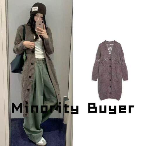 现货 买手店 OPEN YY 25春夏新款小众设计感百搭针织开衫毛衣外套