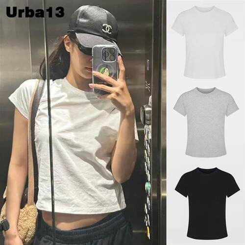 Urba13买手店现货正品SKIMS COTTON短袖Jennie同款正肩圆领上衣