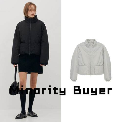 现货 买手店LOW CLASSIC 廓形立领简约百搭通勤口袋棉服充绒外套