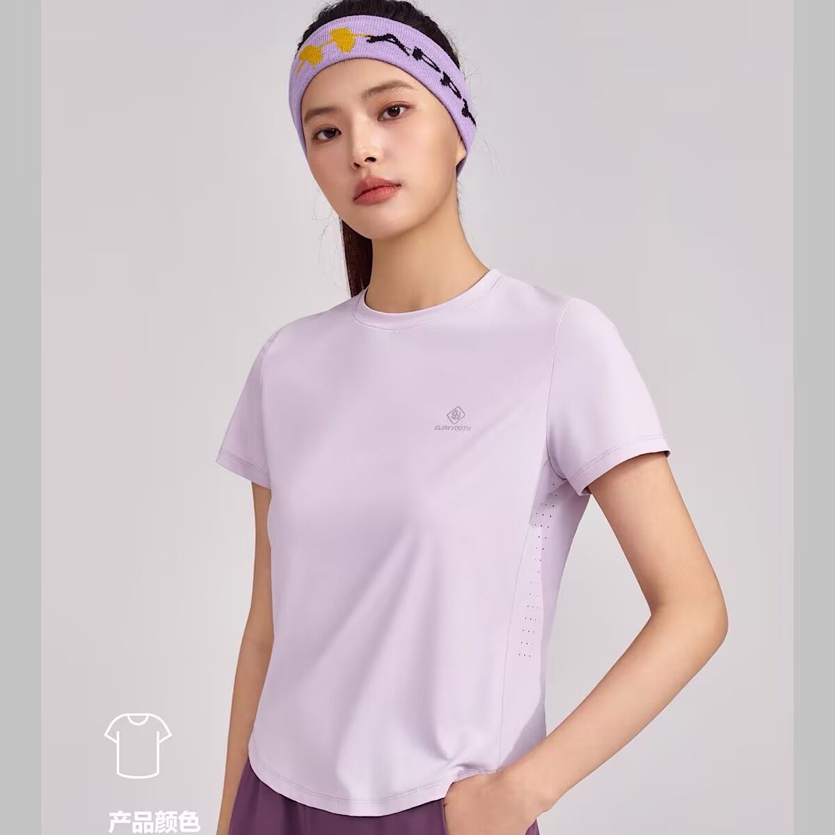 冰川时代M25T628女士木糖醇速冰短袖T恤夏季薄款运动百搭圆领半袖