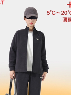 梵贝希女拉芙绒立领保暖外套2023年秋冬新款拉链防风上衣8362021