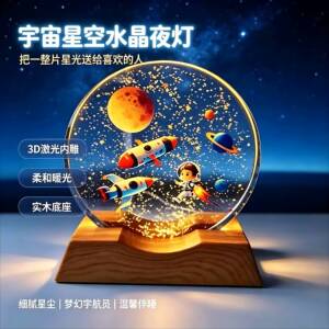 星空宇宙银河3D立体激光彩印内雕