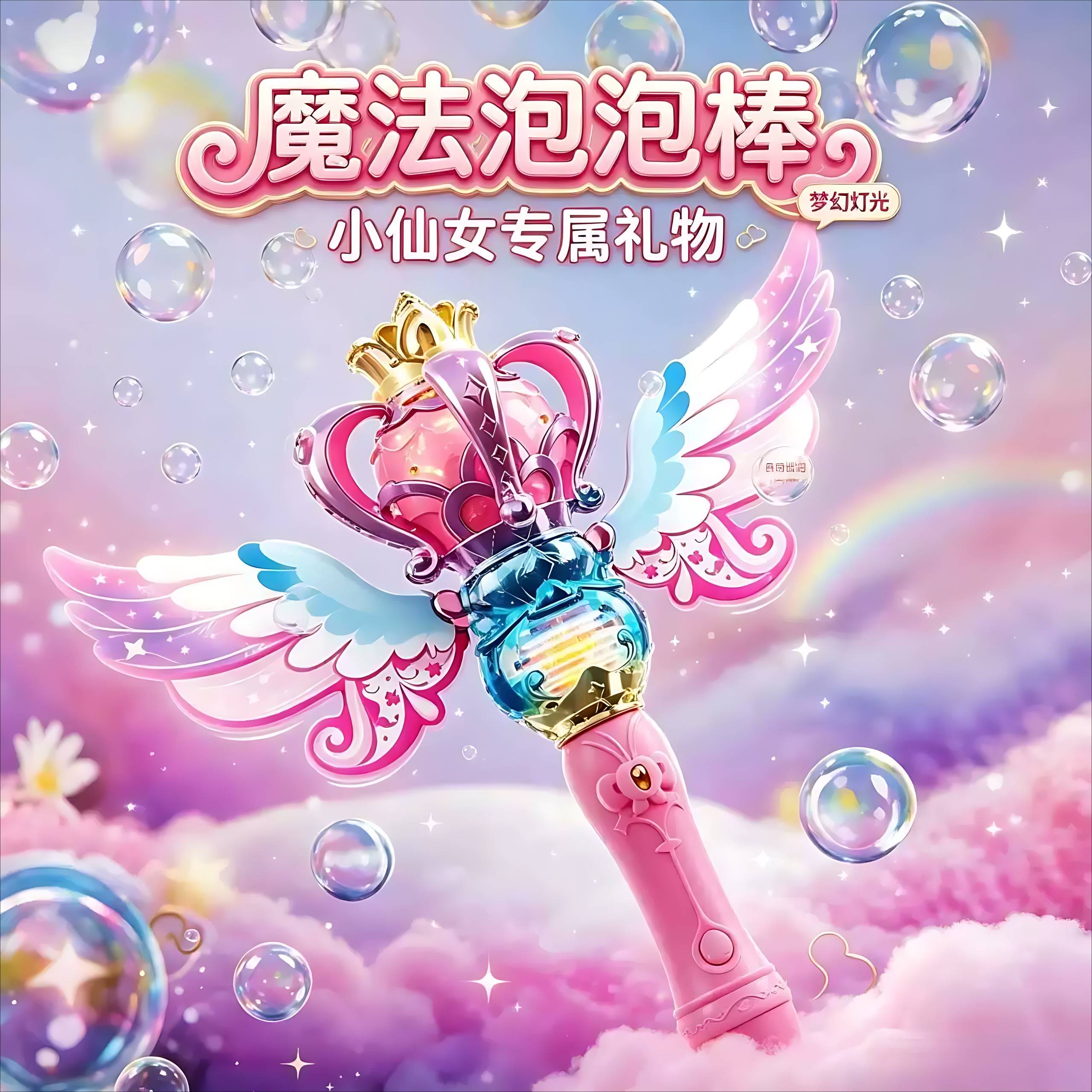 2026新款二合一仙女棒电动泡泡机