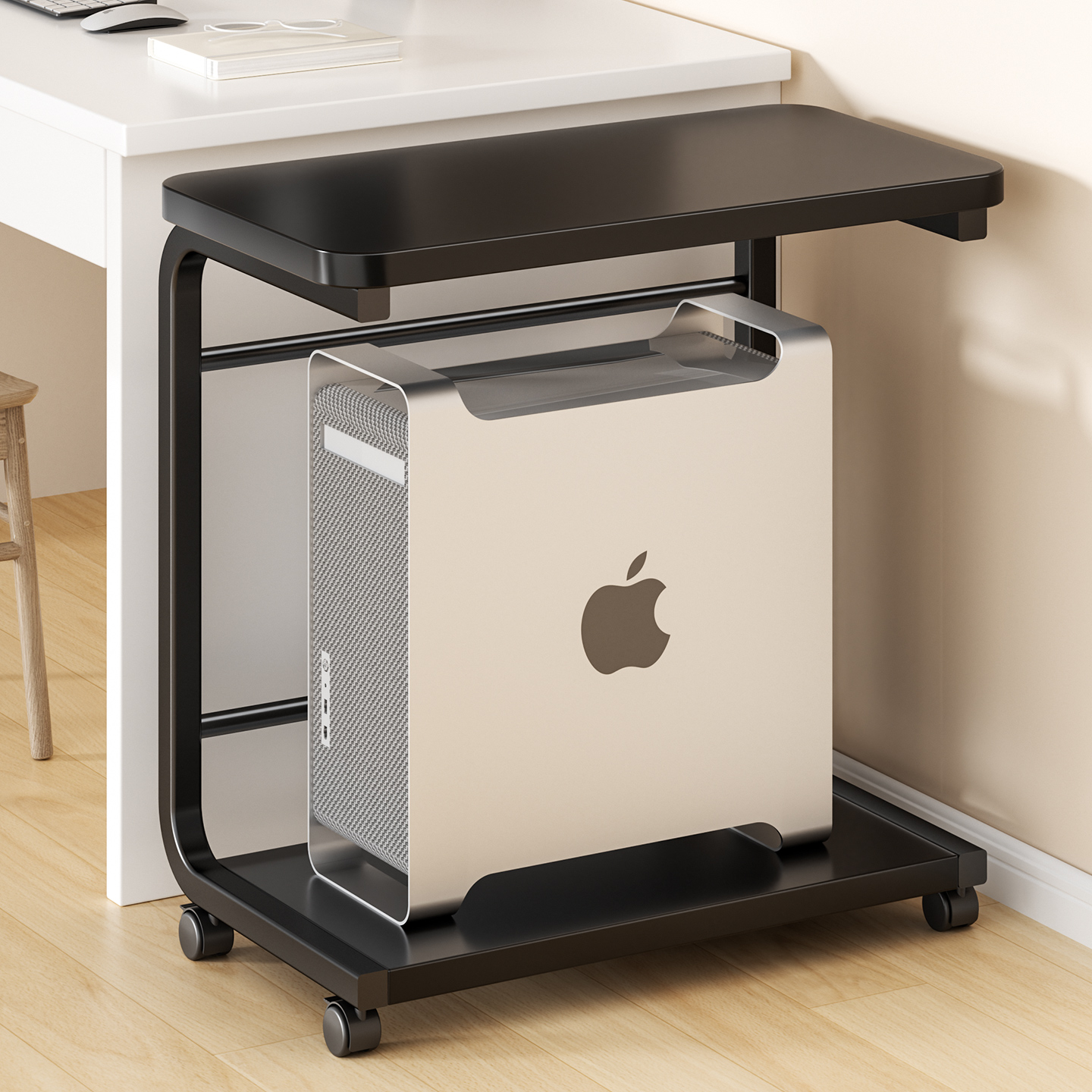 电脑主机架托架可移动机箱底座带滑轮散热降温神器收纳推车底座