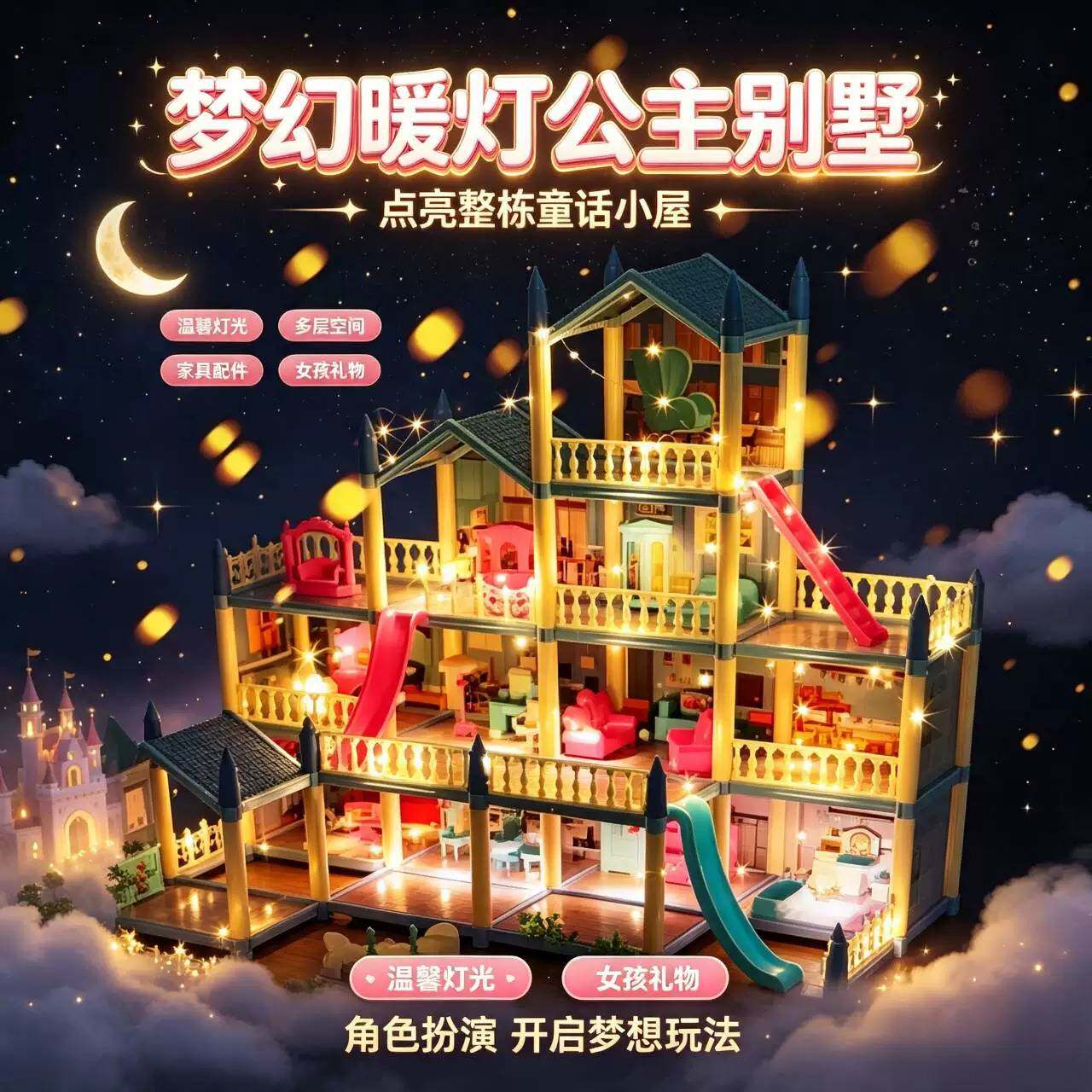童话风公主城堡益智开发玩具套装