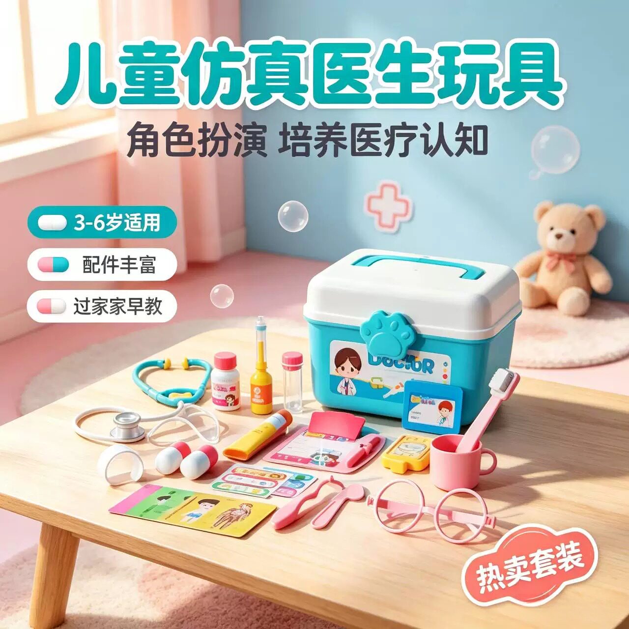 儿童小医生套装医药箱+听诊器