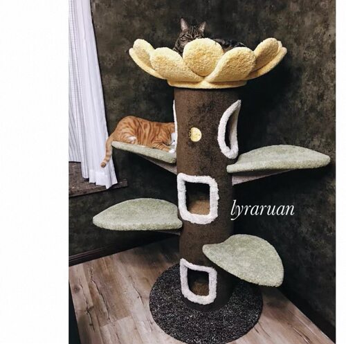 Camily猫爬树太阳花猫树 城堡猫窝猫猫爬架猫具定
