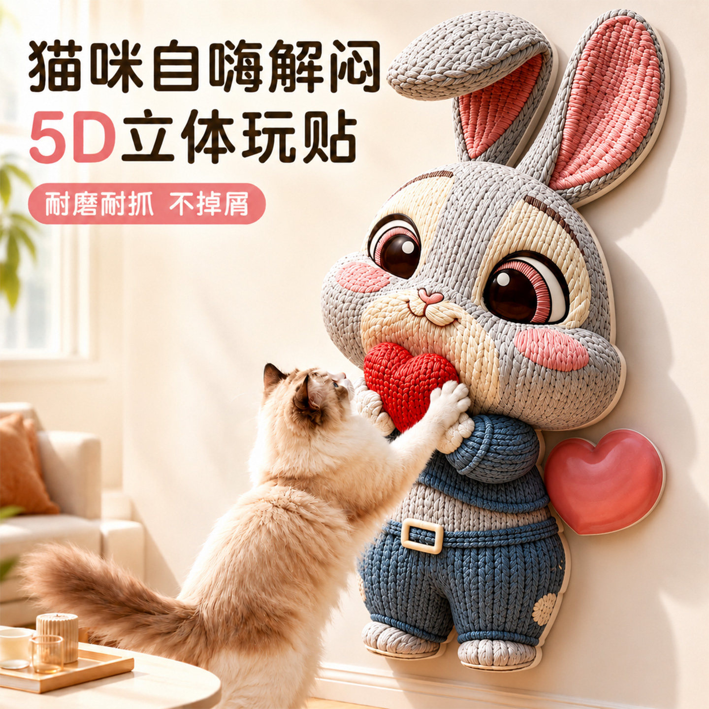 【耐磨不掉屑】5D猫抓贴