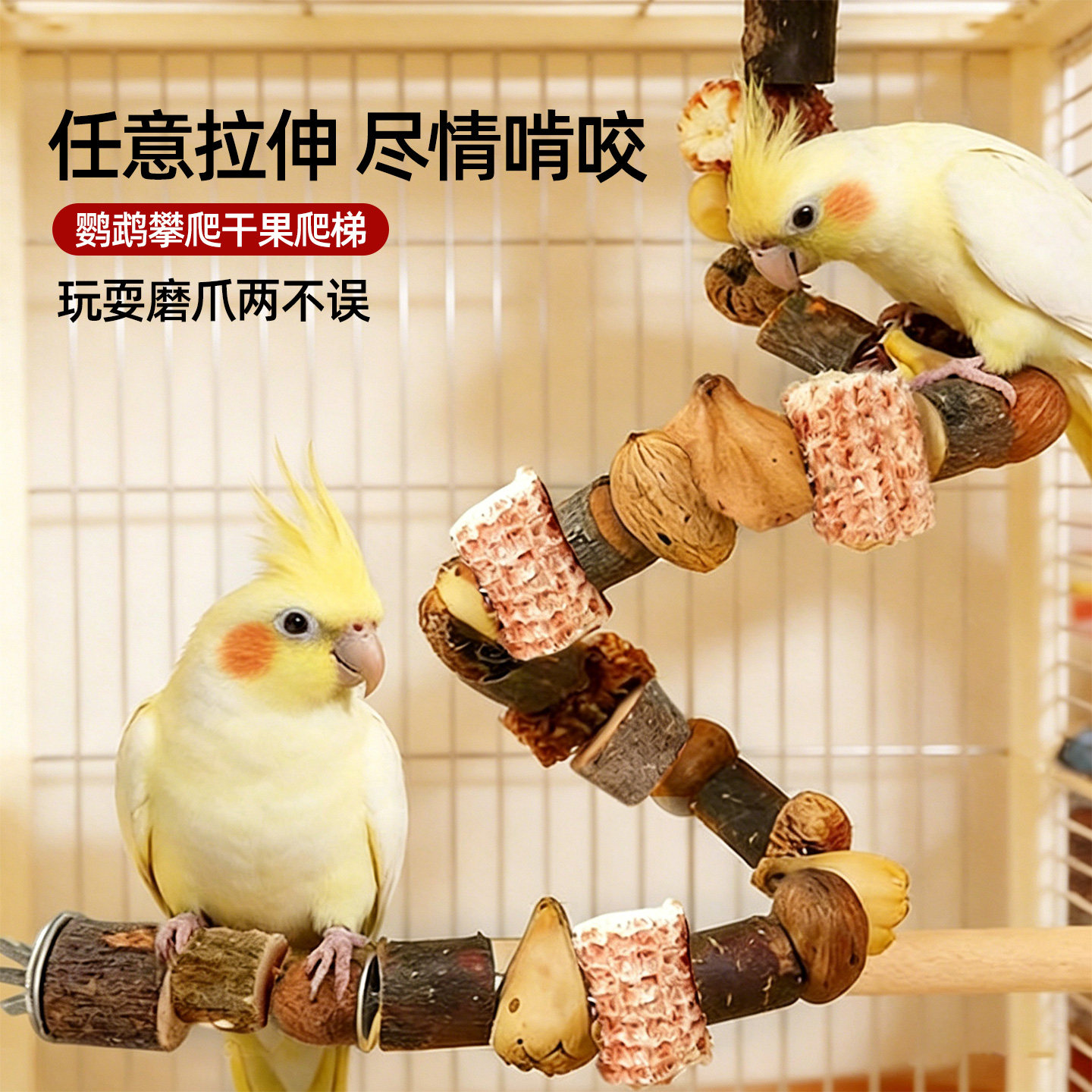 鹦鹉玩具磨爪子站杆解闷啃咬攀爬