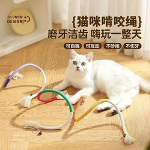 猫咪咬咬绳猫玩具自嗨解闷神器虫瘿果磨牙棒幼小猫耐咬静音逗猫棒