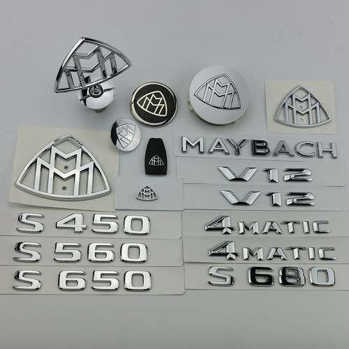 适用于奔驰迈巴赫S级车标改装立标S450 S560 S650 S680后尾标车贴