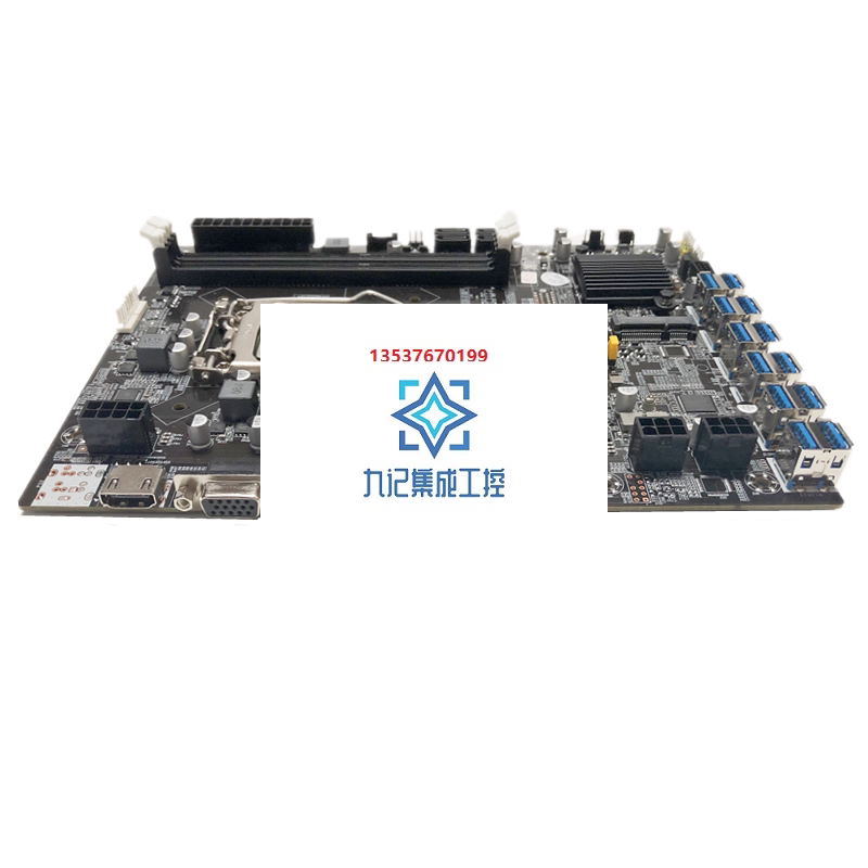 现货b75-btc-12usb主板可插12张显卡1xpci-e转 b75 12卡显卡主板