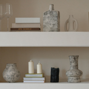 侘寂风景德镇花瓶设计师艺术摆件复古陶瓷花器简约客厅民宿装饰品