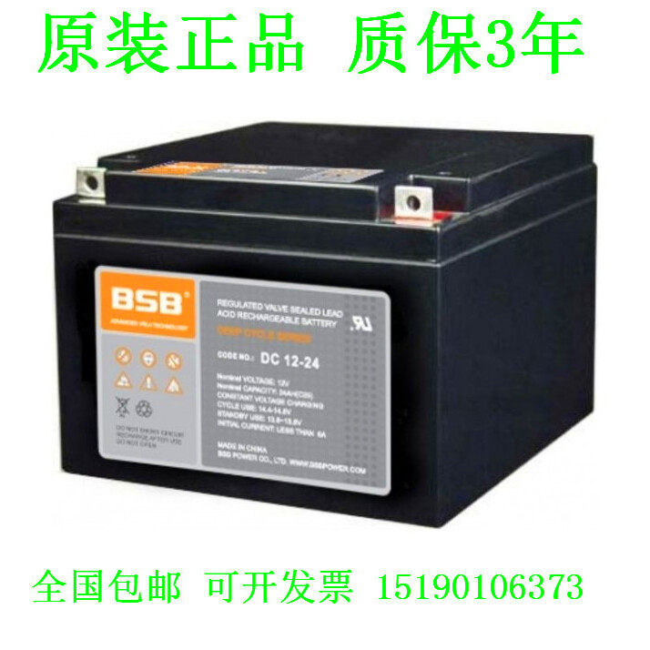 佰特瑞BSB蓄电池DC12-24(12V24AH)直流屏UPS电源电瓶电机设备图片