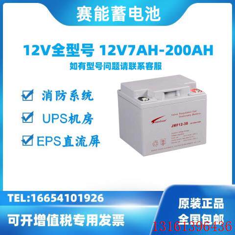 赛能蓄电池SN/JFM12V7AH17AH20AH24AH33AH38AH65AH100AH/CH直流屏