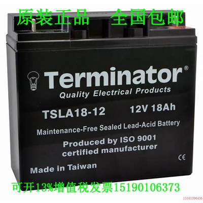 Terminator蓄电池TSLA18-12免维护直流屏UPS电源电瓶12V18AH