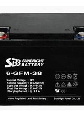 圣豹SBB蓄电池 6-GFM-38免维护 12V38AH蓄电池