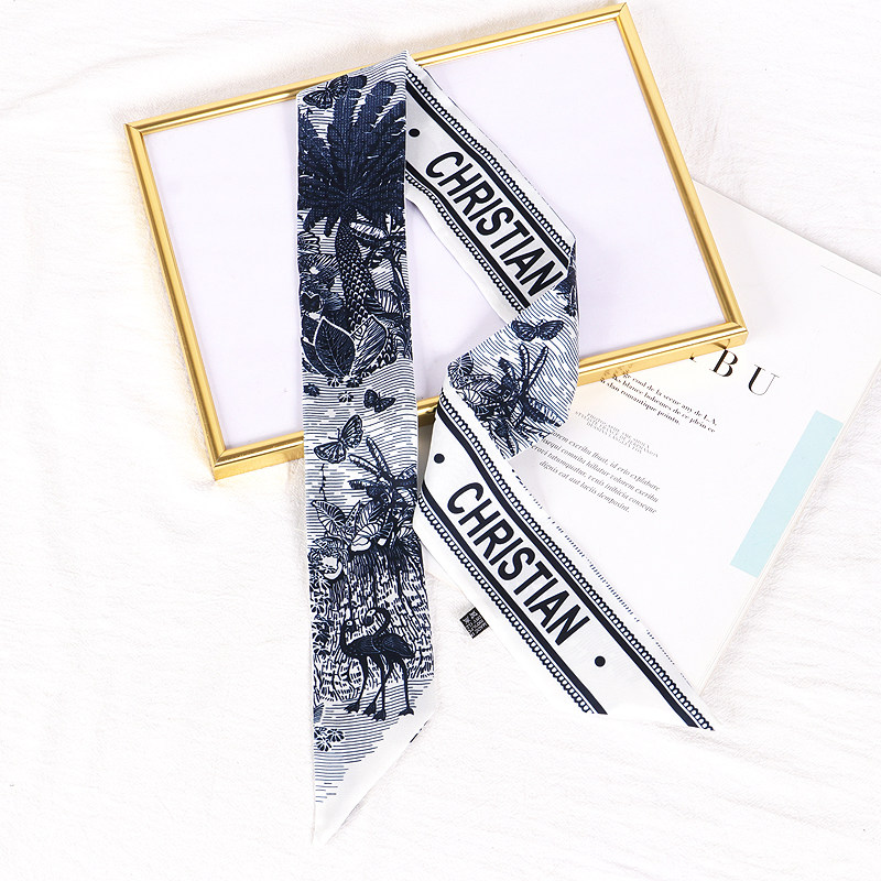 长条小丝巾脖子装饰手腕薄细窄领巾缠绑包包手柄丝带发带飘带围巾