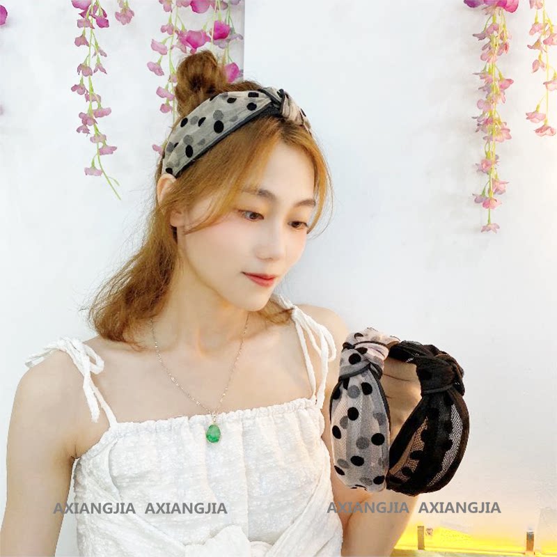 夏天网红网纱发箍女百搭简约外出超仙发带洗脸森系头箍宽边压发卡