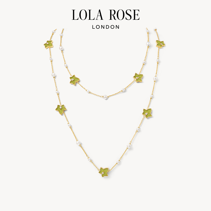 【AHALOLO合作联名款】Lola Rose罗拉玫瑰常青藤项链绿纹石设计