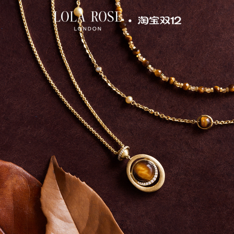[秋上新]Lola Rose罗拉玫瑰秋冬新品日心说虎眼石项链女款礼物