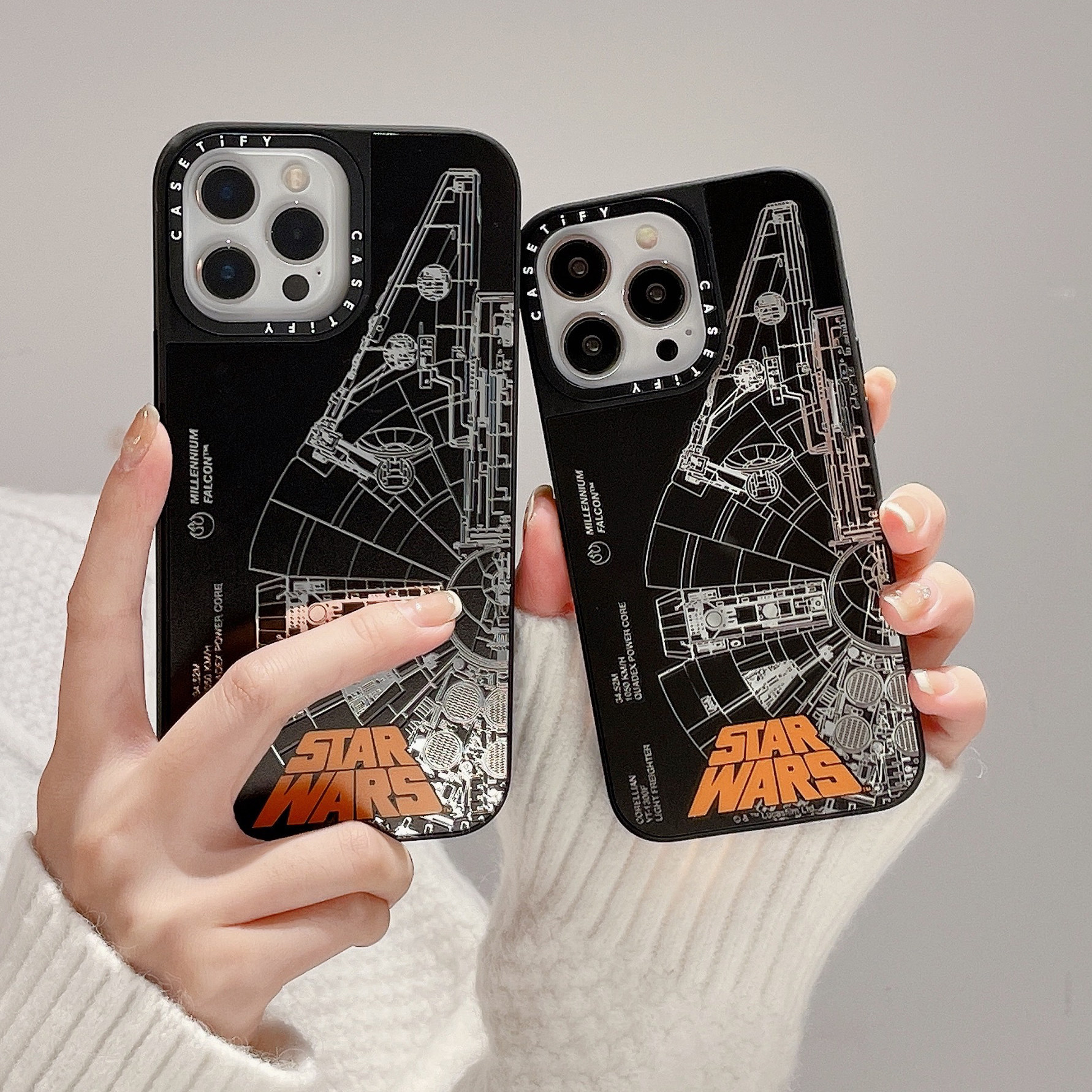 CAS潮酷星球大战镜面适用苹果15Pro新款防摔iPhone14Promax手机壳CASE明星同款12promax潮11/13promax保护套