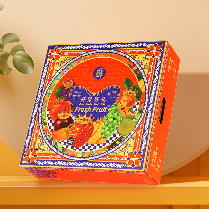 正方形10-12斤混装鲜果礼盒空
