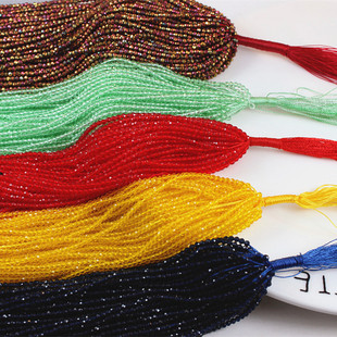 3mm尖晶切面水晶地球珠diy散珠子菠萝珠手工串珠发簪流苏材料配件