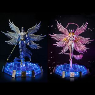 数码宝贝手办天使兽天女兽暴龙兽月神殿GK可发光动漫创意摆件礼物