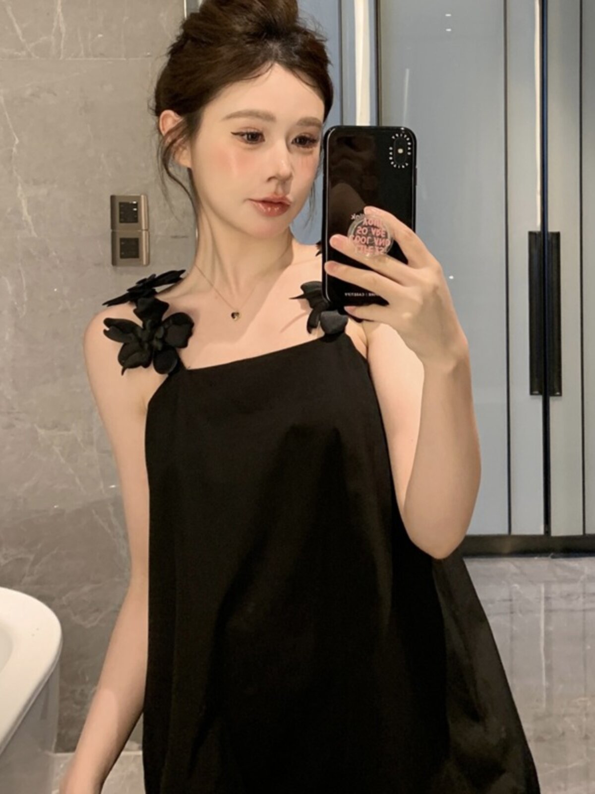 SUMMER WOMENS DESIGN SENSE BIRTHDAY PARTY LITTLE BLACK DRESS DRESS SKIRT CAN BE SWEET AND SALTY FLOWER A-LINE VEST DRESS