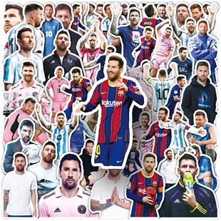 50贴梅西Messi足球明星运动员贴纸 手机壳笔记本iPad水杯行李箱