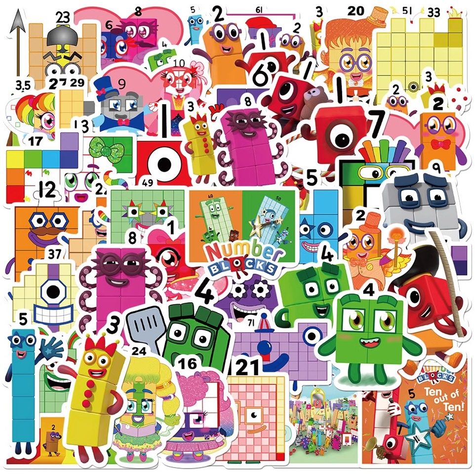 52贴卡通Numberblocks儿童贴纸 手机壳笔记本iPad