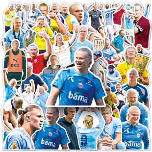 50贴哈兰德足球明星运动员贴纸 手机壳笔记本iPad水杯行李箱头盔