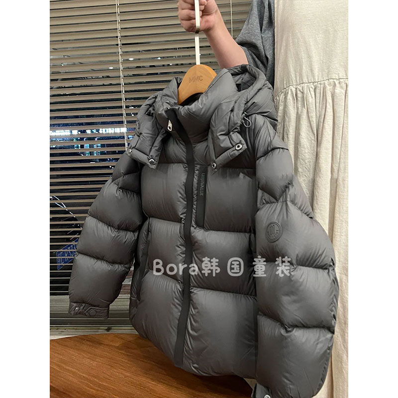 儿童羽绒服时髦保暖深灰色外套潮
