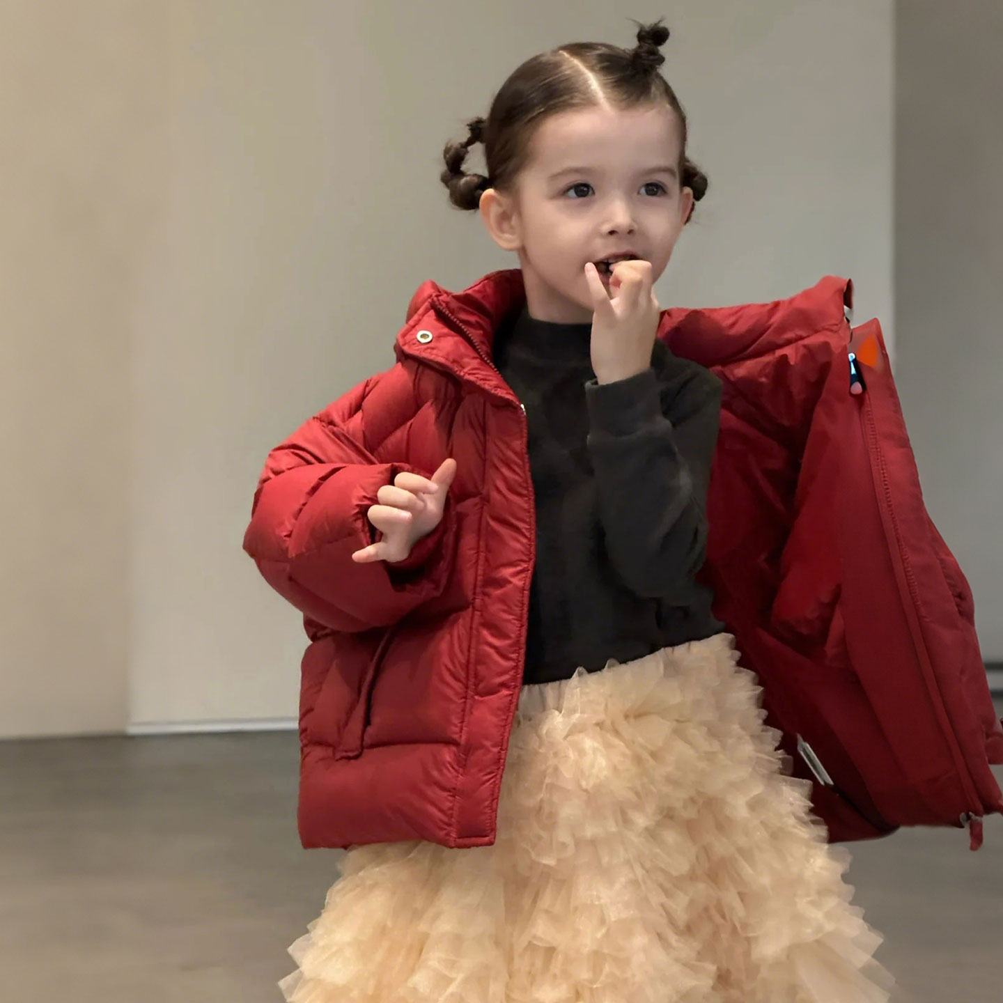 女童羽绒服儿童秋冬保暖红色外套