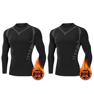 速干紧身衣套装男跑步加绒健身训练服秋冬运动保暖内衣高弹打底裤