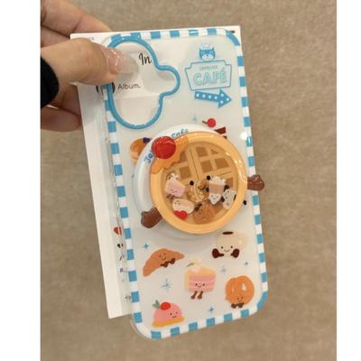 适用iPhone16pro/15手机壳小众华夫饼摇摇乐磁吸支架苹果13全包12女13promax个性14promax简约15promax硬壳14