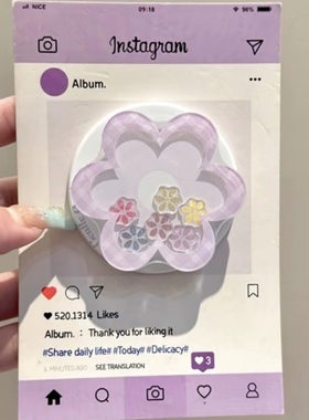 ins紫色花朵摇摇乐磁吸支架适用MagSafe手机强力吸附桌面懒人支架