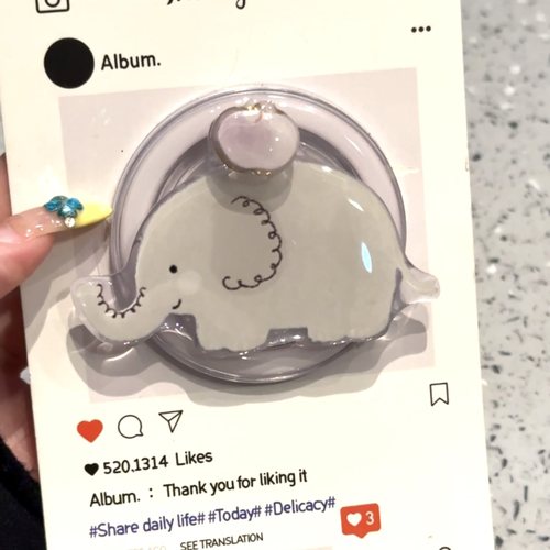 ins紫苹果转转小象磁吸支架适用MagSafe手机强力吸附桌面懒人支架