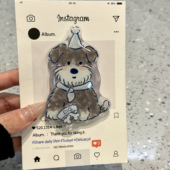 蓝帽西高地骨头盆转转粘贴支架亚克力伸缩气垫粘贴式 懒人桌面支撑