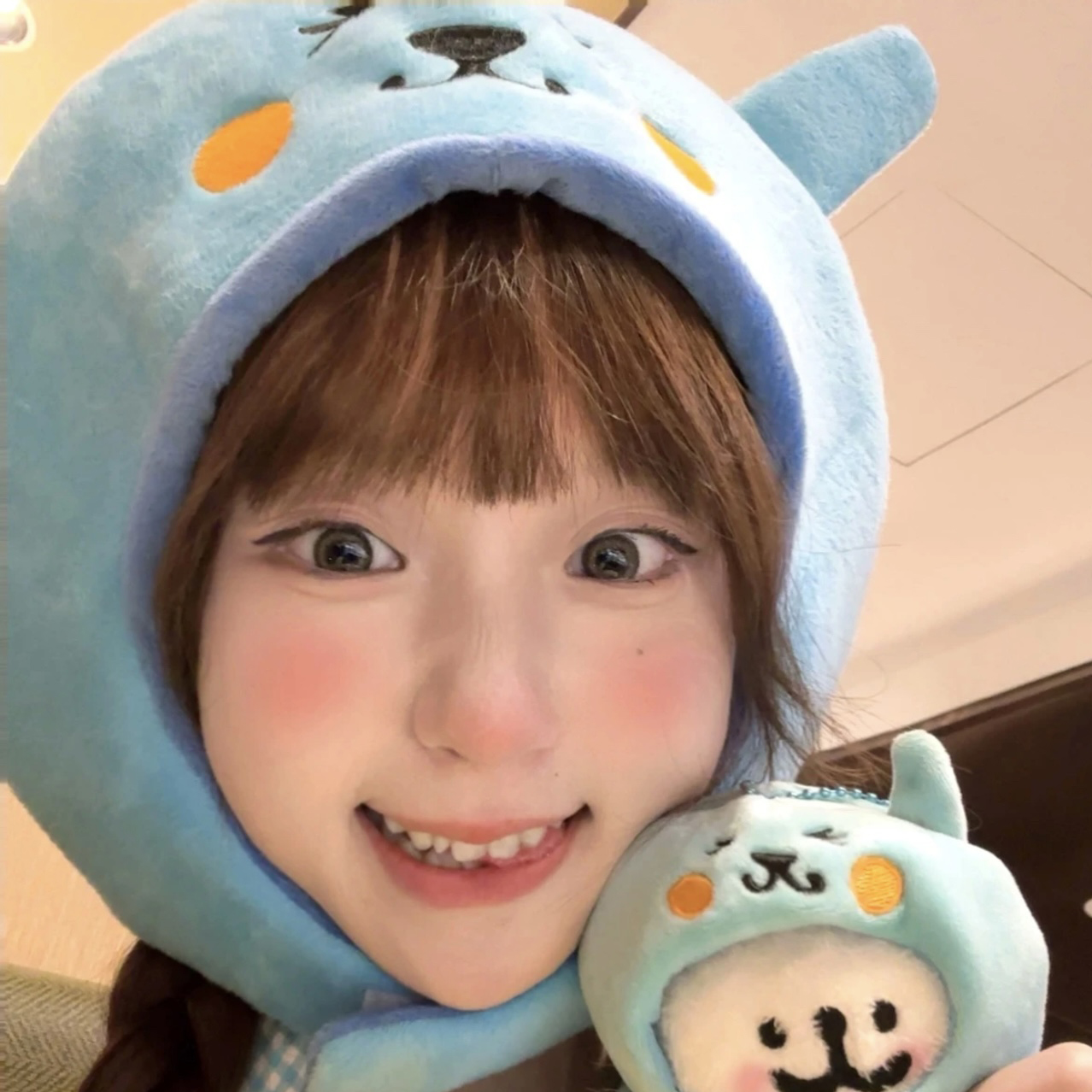 搞怪表情酷儿毛绒头套帽