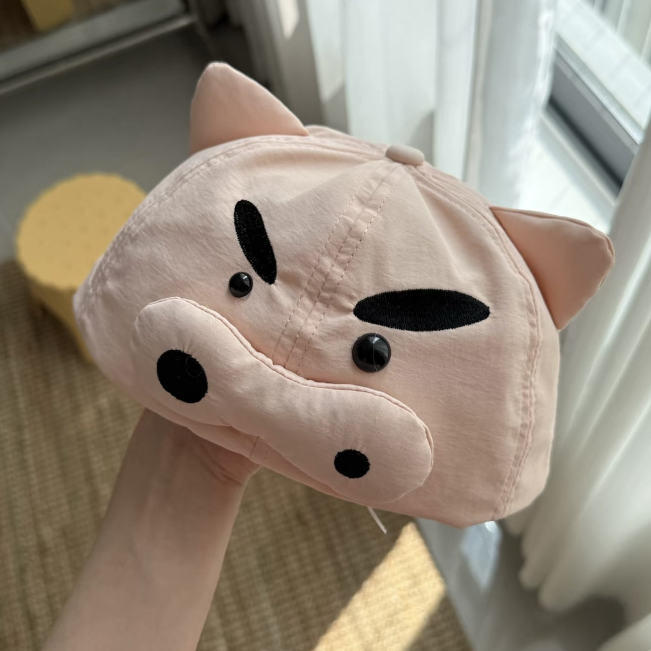超人肥猪猪可爱正反两戴墨镜棒球帽春夏季男女款搞怪遮阳防晒帽子