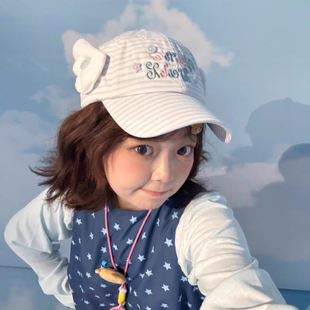 y2k小众创意翅膀条纹棒球帽子女2026新款 百搭显脸小鸭舌帽 春夏季