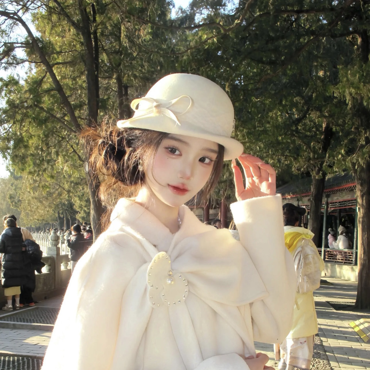 赫本风羊毛呢渔夫帽子女秋冬法式白色小香风毡帽优雅气质名媛礼帽,服饰配件/皮带/帽子/围巾,帽子,淘宝优惠券,粉丝福利购,淘宝优惠卷