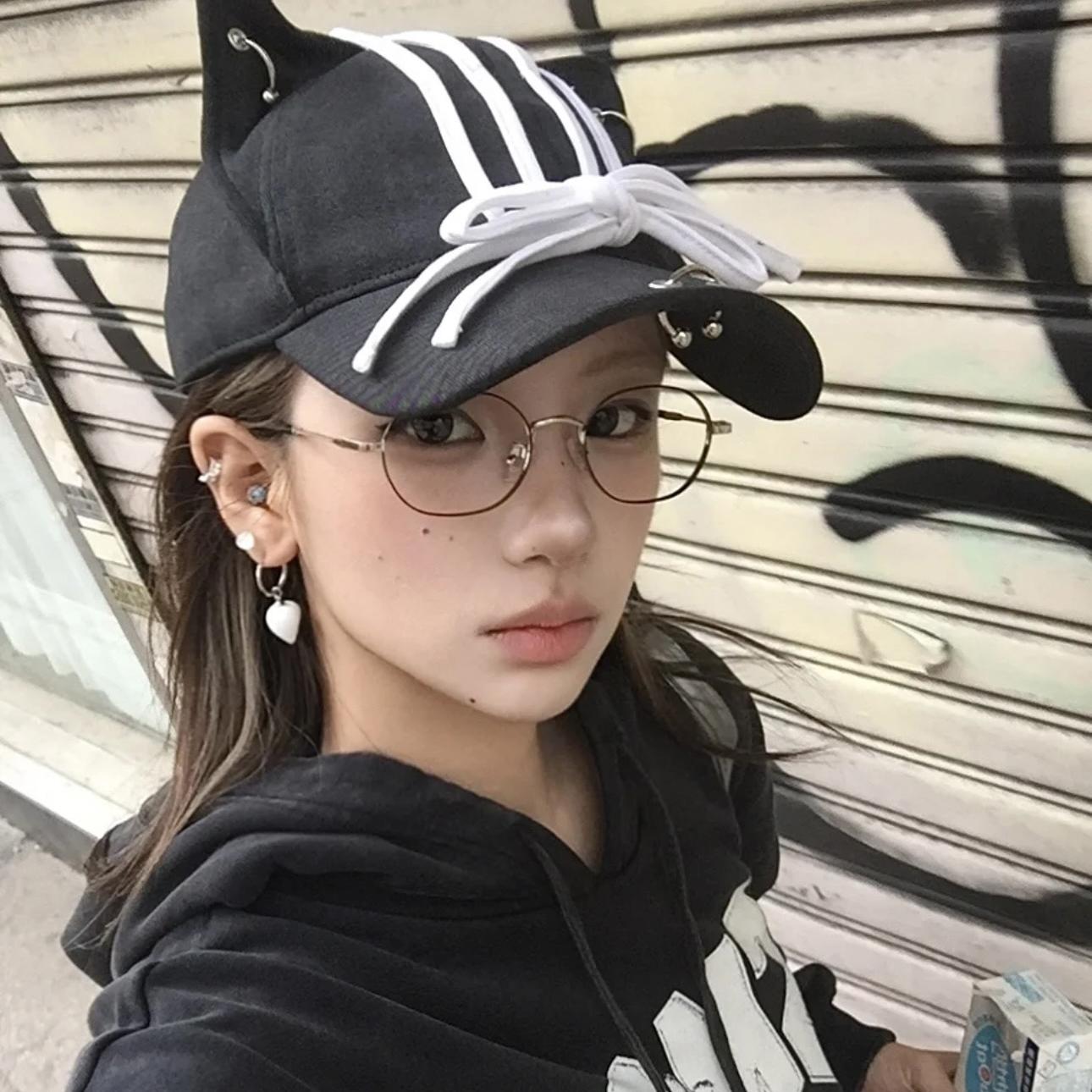 魔头暗黑绑带蝴蝶结猫耳朵棒球帽